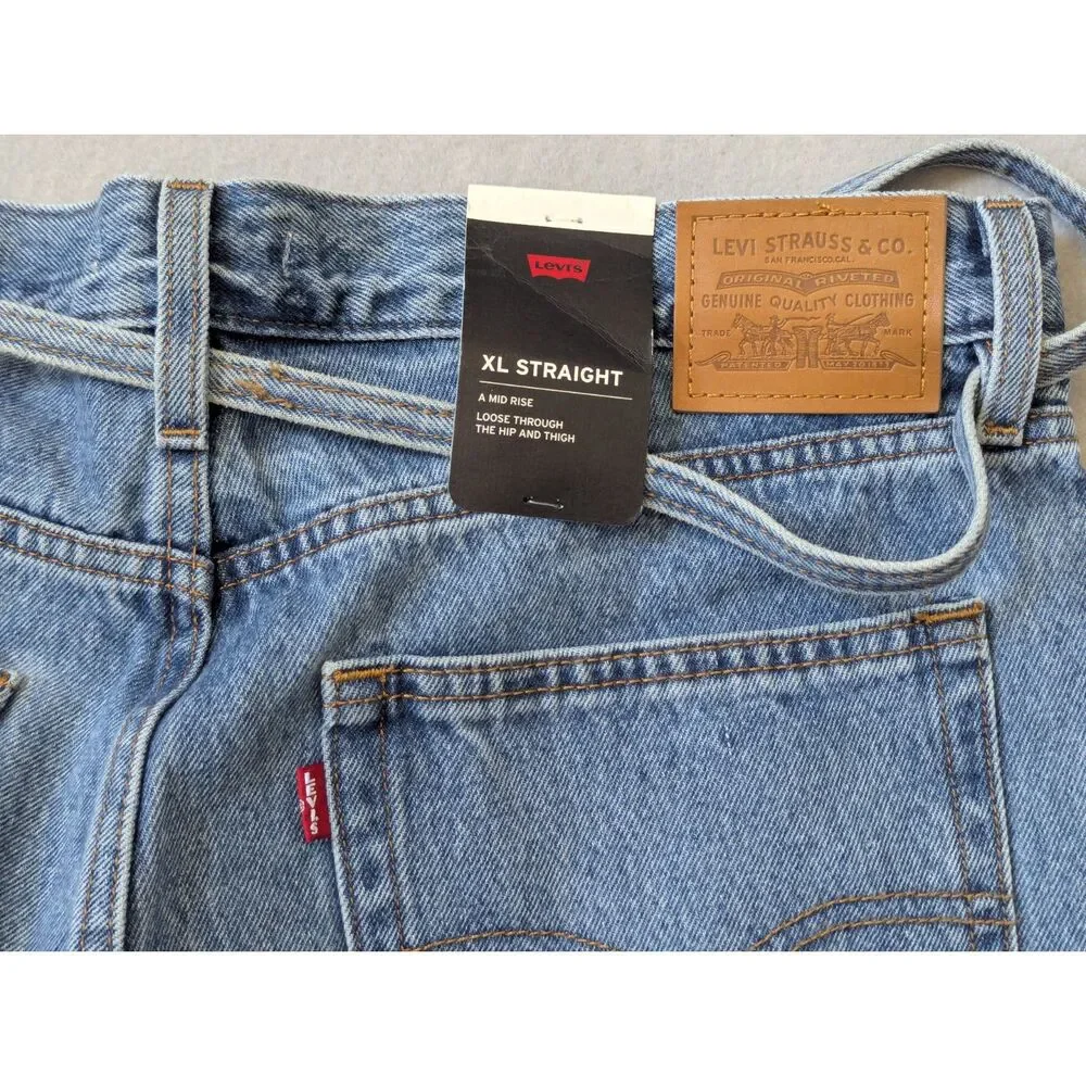 NWT Levi's Premium XL Baggy Straight Women's Jeans Medium Wash 32x31 - Picture 6 of 9